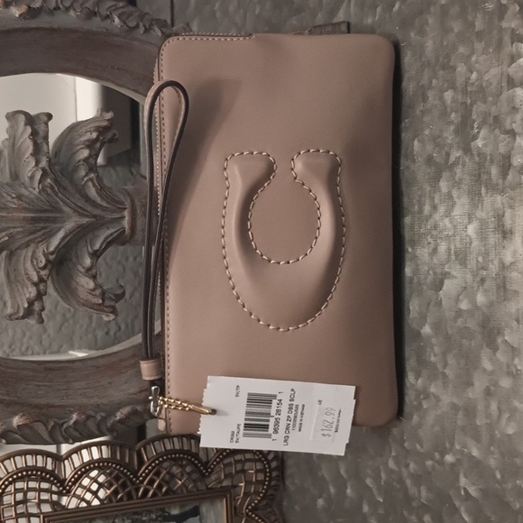 Coach Handbags - Coach Large Smooth Leather Corner Zip Wristlet